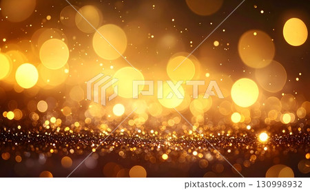 Sparkling golden ball bokeh background 130998932