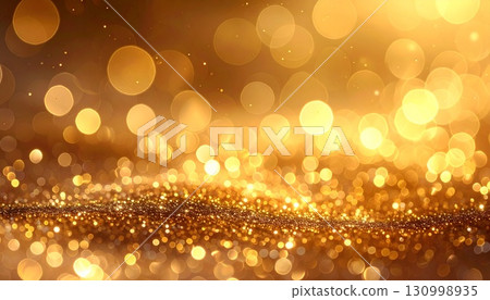 Sparkling golden ball bokeh background 130998935