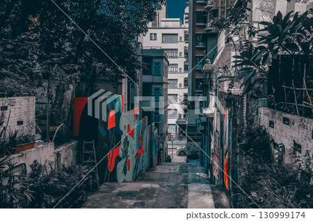 Sept 13 2025 Residential buildings in Sheung Wan Hong Kong 130999174