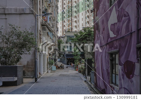 Sept 13 2025 Residential buildings in Sheung Wan Hong Kong 130999181