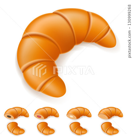 fresh crispy croissants cartoon stock vector illustration 130999268