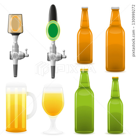 beer bottle glass cartoon stock vector illustration isolated on white background 130999272