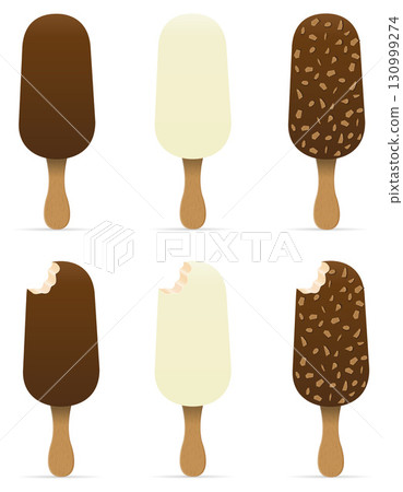 chocolate glaze ice cream cartoon stock vector illustration 130999274