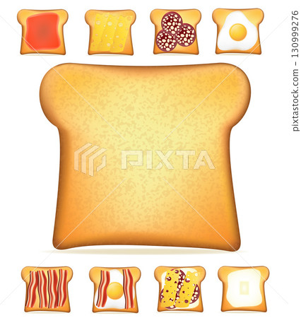 crispy fried toast from bread cartoon stock vector illustration 130999276