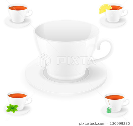cup for tea cartoon stock vector illustration 130999280