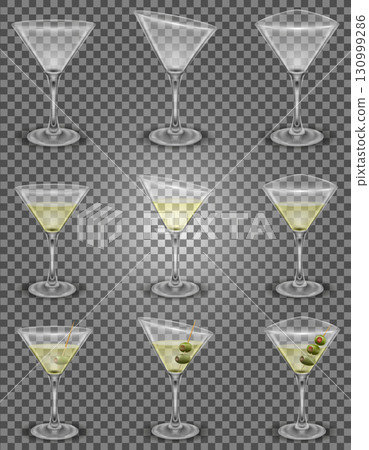 martini cocktail alcoholic drink glass cartoon stock vector illustration 130999286