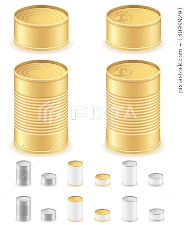 metal can for canned food cartoon stock vector illustration 130999291