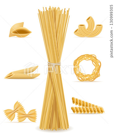 pasta icons cartoon stock vector illustration 130999305