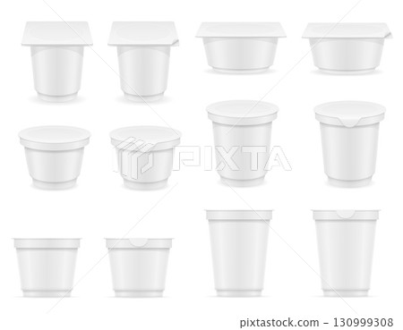 plastic container of yogurt cartoon stock vector illustration 130999308