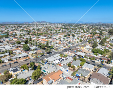 Aerial view of City Heights, San Diego, South California, USA Aerial view of City Heights, San Diego, South California, USA 130999698