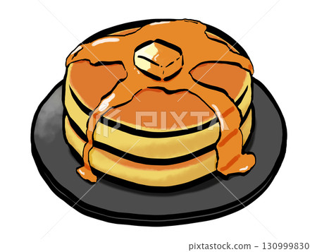 煎餅插圖(筆觸)簡單 煎餅插圖(筆觸)簡單 130999830