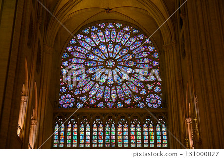 The beautiful interior of Notre Dame Cathedral in Paris 131000027