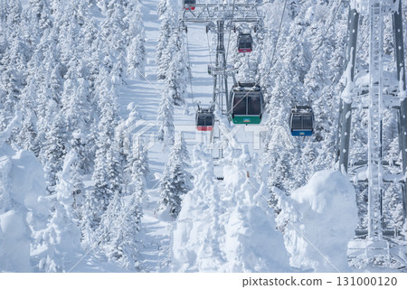 山形縣藏王溫泉滑雪場:冰霜樹與纜車交織成的銀白色世界 山形縣藏王溫泉滑雪場:冰霜樹與纜車交織成的銀白色世界 131000120