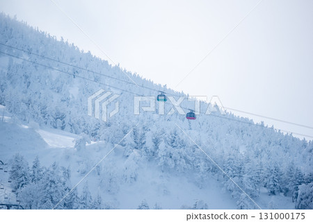 山形縣藏王溫泉滑雪場：冰霜樹與纜車交織成的銀白色世界 131000175