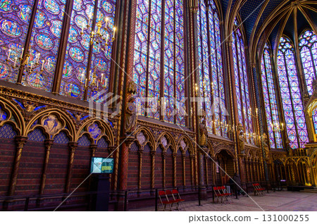 Beautiful stained glass windows in Sainte-Chapelle, Paris 131000255