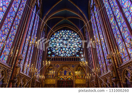Beautiful stained glass windows in Sainte-Chapelle, Paris 131000260