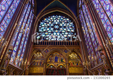 Beautiful stained glass windows in Sainte-Chapelle, Paris Beautiful stained glass windows in Sainte-Chapelle, Paris 131000265