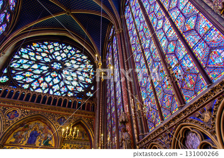 Beautiful stained glass windows in Sainte-Chapelle, Paris 131000266