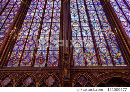 Beautiful stained glass windows in Sainte-Chapelle, Paris Beautiful stained glass windows in Sainte-Chapelle, Paris 131000277
