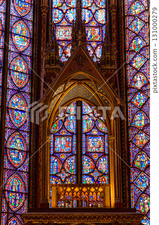 Beautiful stained glass windows in Sainte-Chapelle, Paris Beautiful stained glass windows in Sainte-Chapelle, Paris 131000279