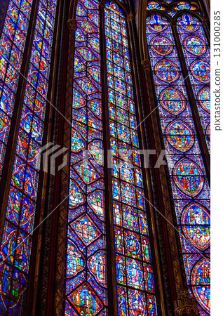 Beautiful stained glass windows in Sainte-Chapelle, Paris Beautiful stained glass windows in Sainte-Chapelle, Paris 131000285