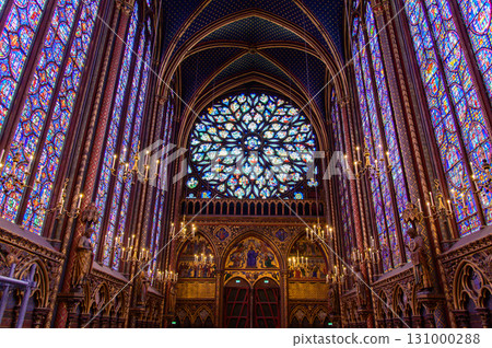 Beautiful stained glass windows in Sainte-Chapelle, Paris 131000288