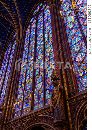 Beautiful stained glass windows in Sainte-Chapelle, Paris 131000291