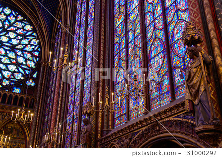 Beautiful stained glass windows in Sainte-Chapelle, Paris 131000292