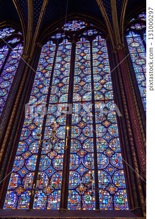 Beautiful stained glass windows in Sainte-Chapelle, Paris Beautiful stained glass windows in Sainte-Chapelle, Paris 131000297