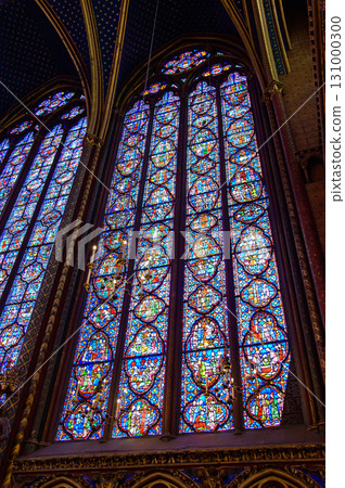 Beautiful stained glass windows in Sainte-Chapelle, Paris Beautiful stained glass windows in Sainte-Chapelle, Paris 131000300