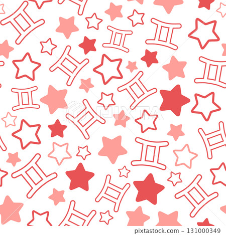 Red Gemini seamless pattern Red Gemini seamless pattern 131000349