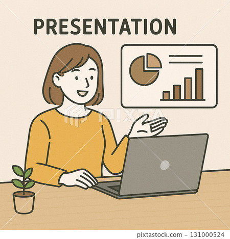 Illustration of a presentation on a PC 131000524