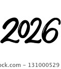 Vector 2026 year black handwriting font. White background. Isolated typography text for design 131000529