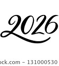 Vector 2026 year black handwriting font. White background. Isolated typography text for design 131000530