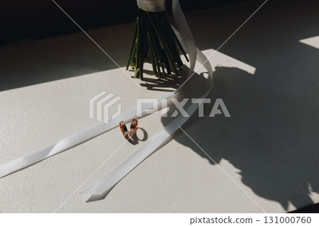 Wedding Rings with Bouquet Shadows Wedding Rings with Bouquet Shadows 131000760