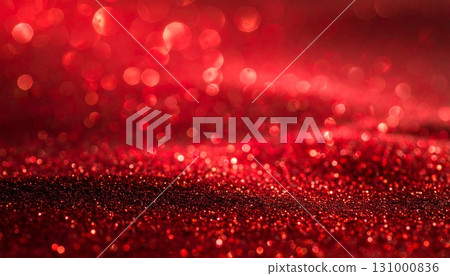 聖誕節和派對圖片：紅色背景上閃閃發光的金色光芒和夢幻般的閃光 131000836