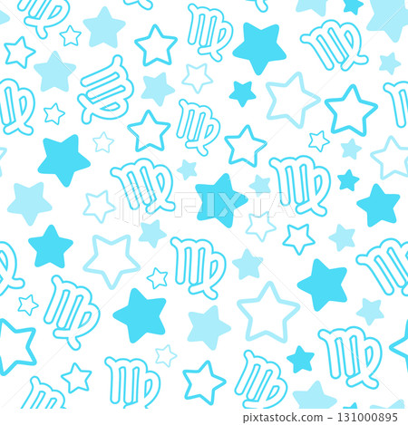 淡藍色處女座無縫圖案 淡藍色處女座無縫圖案 131000895