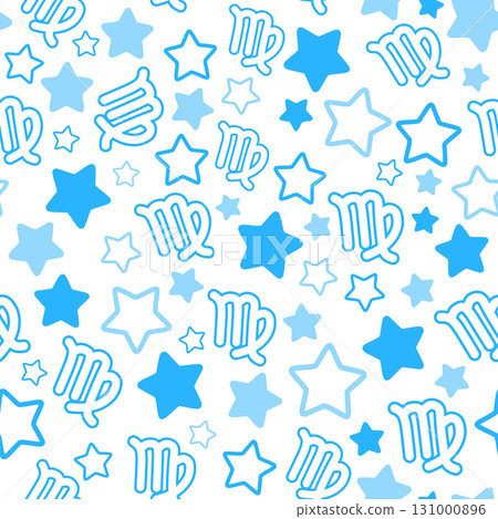 Blue Virgo seamless pattern 131000896