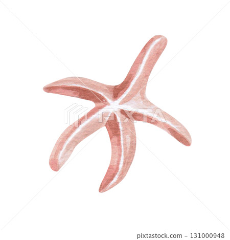 Starfish. Isolated watercolor illustration of underwater creatures for children's prints, clothing, and interior design for themed parties and children's rooms. 131000948