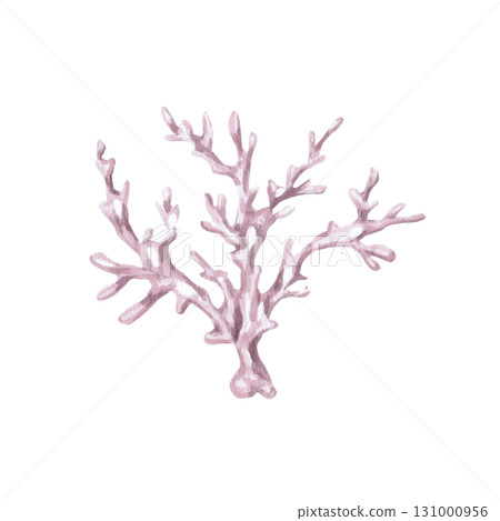 Fabulous tree-shaped corals. Isolated watercolor illustration of underwater plants for children's prints, clothing, and interior design for themed parties and children's rooms. Fabulous tree-shaped corals. Isolated watercolor illustration of underwater plants for children's prints, clothing, and interior design for themed parties and children's rooms. 131000956