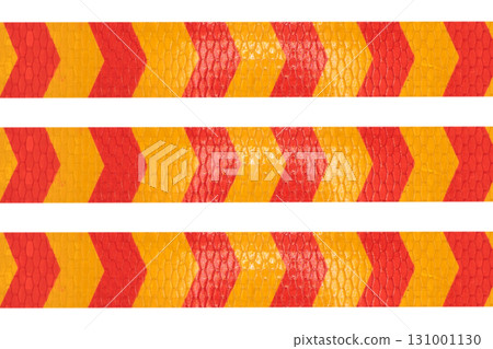 Reflective element. Self-adhesive tape with a reflector. Signal tape isolated on white background Reflective element. Self-adhesive tape with a reflector. Signal tape isolated on white background 131001130