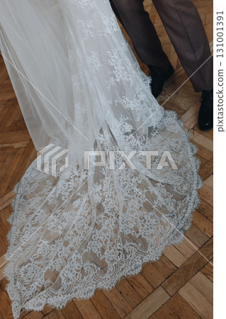 Bride and Groom Dancing Indoors 131001391