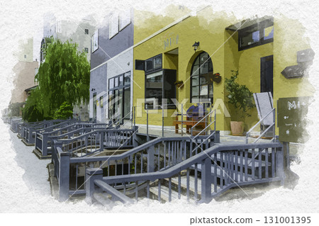 金澤市水彩畫,石川縣金澤市香林坊後的倉月灌溉渠 金澤市水彩畫,石川縣金澤市香林坊後的倉月灌溉渠 131001395