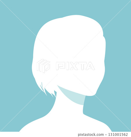 Silhouette of a half turned woman. Faceless female. Vector illustration Silhouette of a half turned woman. Faceless female. Vector illustration 131001562