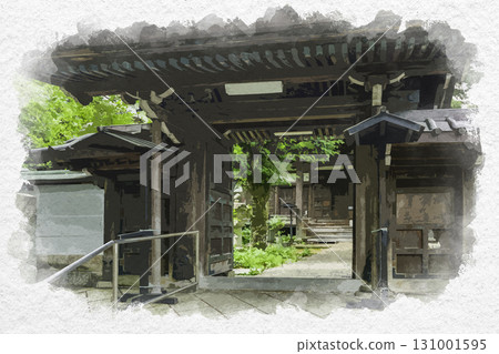 石川縣金澤市元年寺院町水彩畫 131001595