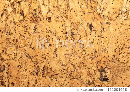 Brown yellow color of cork board textured background. Abstract background of cork surface with natural chaotic texture in light brown color Brown yellow color of cork board textured background. Abstract background of cork surface with natural chaotic texture in light brown color 131001638