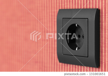 Wall mounted socket board with electrical sockets and a switch. The socket board Wall mounted socket board with electrical sockets and a switch. The socket board 131001651