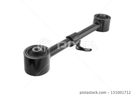 Front lower control arm isolated. New car wheel suspension arm isolated on white background. Quality spare parts for car service or maintenance Front lower control arm isolated. New car wheel suspension arm isolated on white background. Quality spare parts for car service or maintenance 131001712