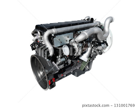 New bus or truck car engine isolated on white background. Modern heavy duty truck diesel engine isolated on white background New bus or truck car engine isolated on white background. Modern heavy duty truck diesel engine isolated on white background 131001769