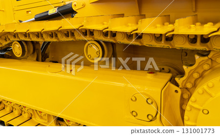 Modern three-axle road grader isolated on a white background. Modern three-axle road grader isolated on a white background. 131001773